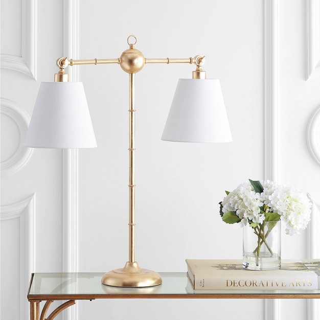 Metal Ruth Library Table Lamp includes Led Light Bulb Gold Jonathan Y