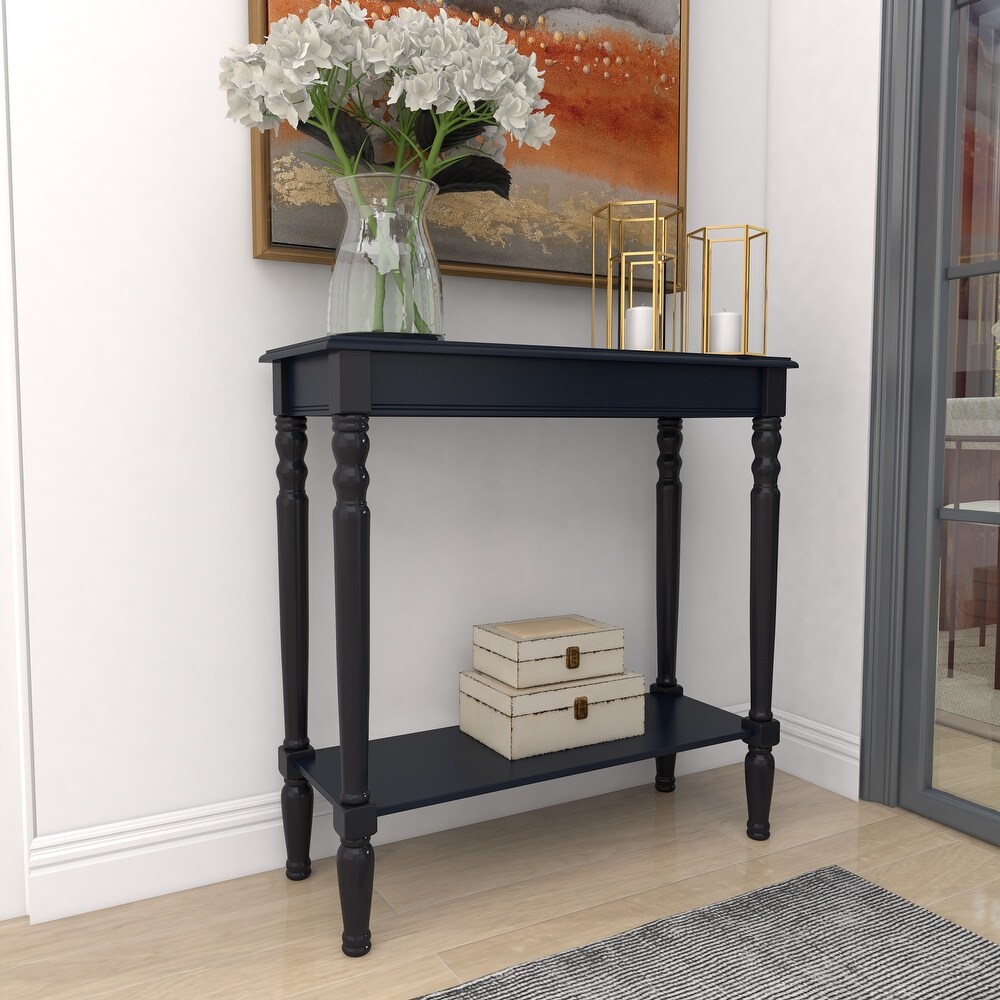 Black Wood Traditional Console Table   32 x 12 x 32