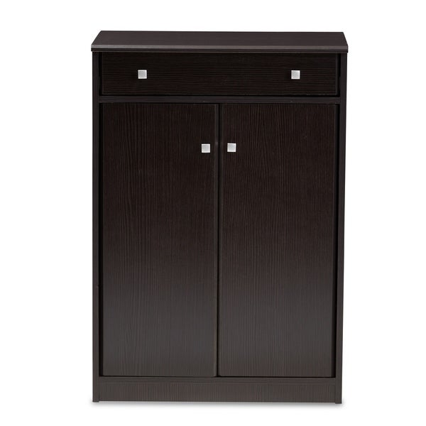 Contemporary Dark Brown Shoe Cabinet by Baxton Studio - - 22580566