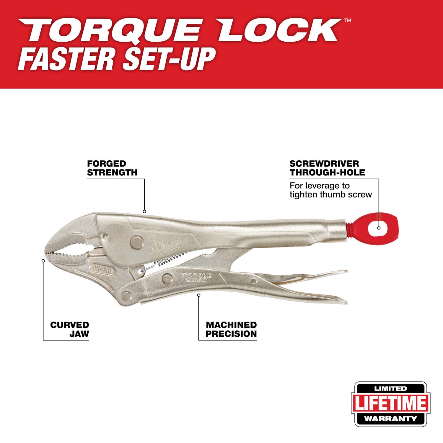 MW Torque Lock 10 in. Forged Alloy Steel Curved Jaw Locking Pliers