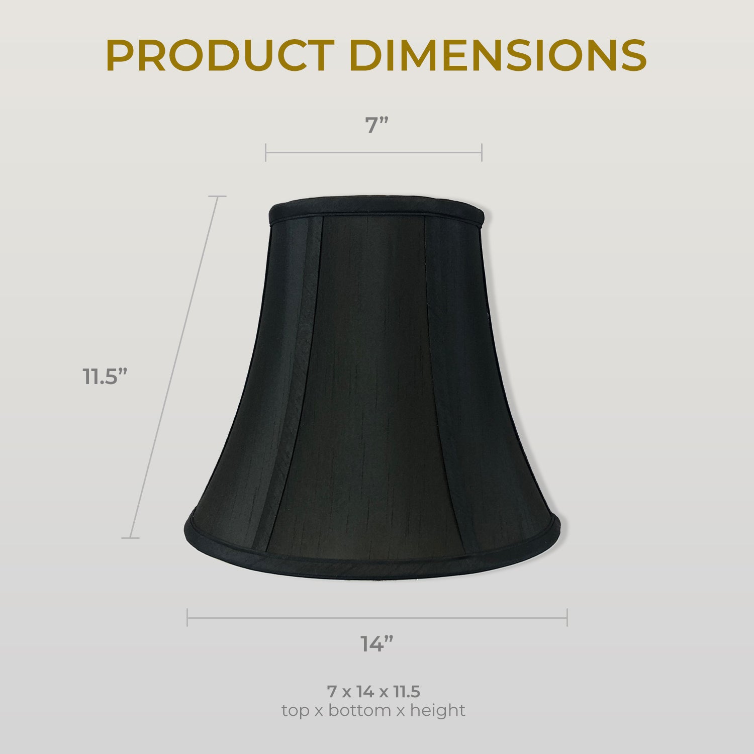 Royal Designs True Bell Lamp Shade， Black， 7