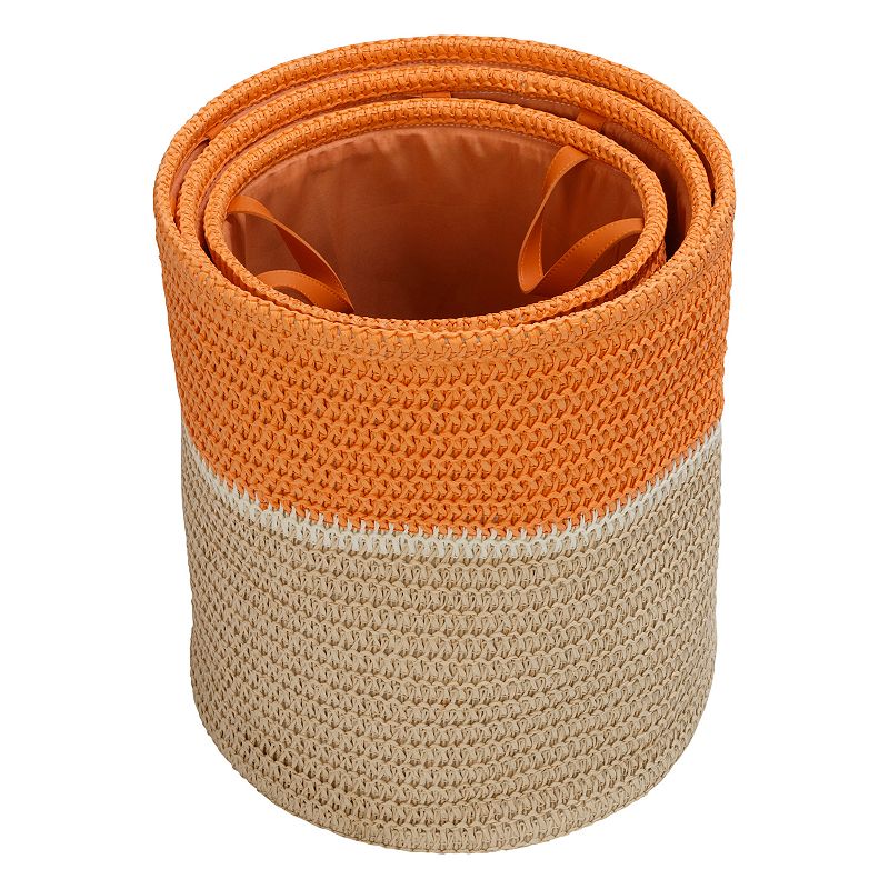 Honey-Can-Do 3-Piece Paper Straw Nesting Basket Set