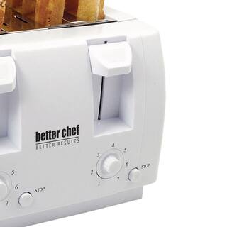 Better Chef 4-Slice White Dual-Control Toaster 98580207M