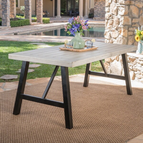 Borocay Outdoor Rectangle Acacia Wood Dining Table by Christopher Knight Home