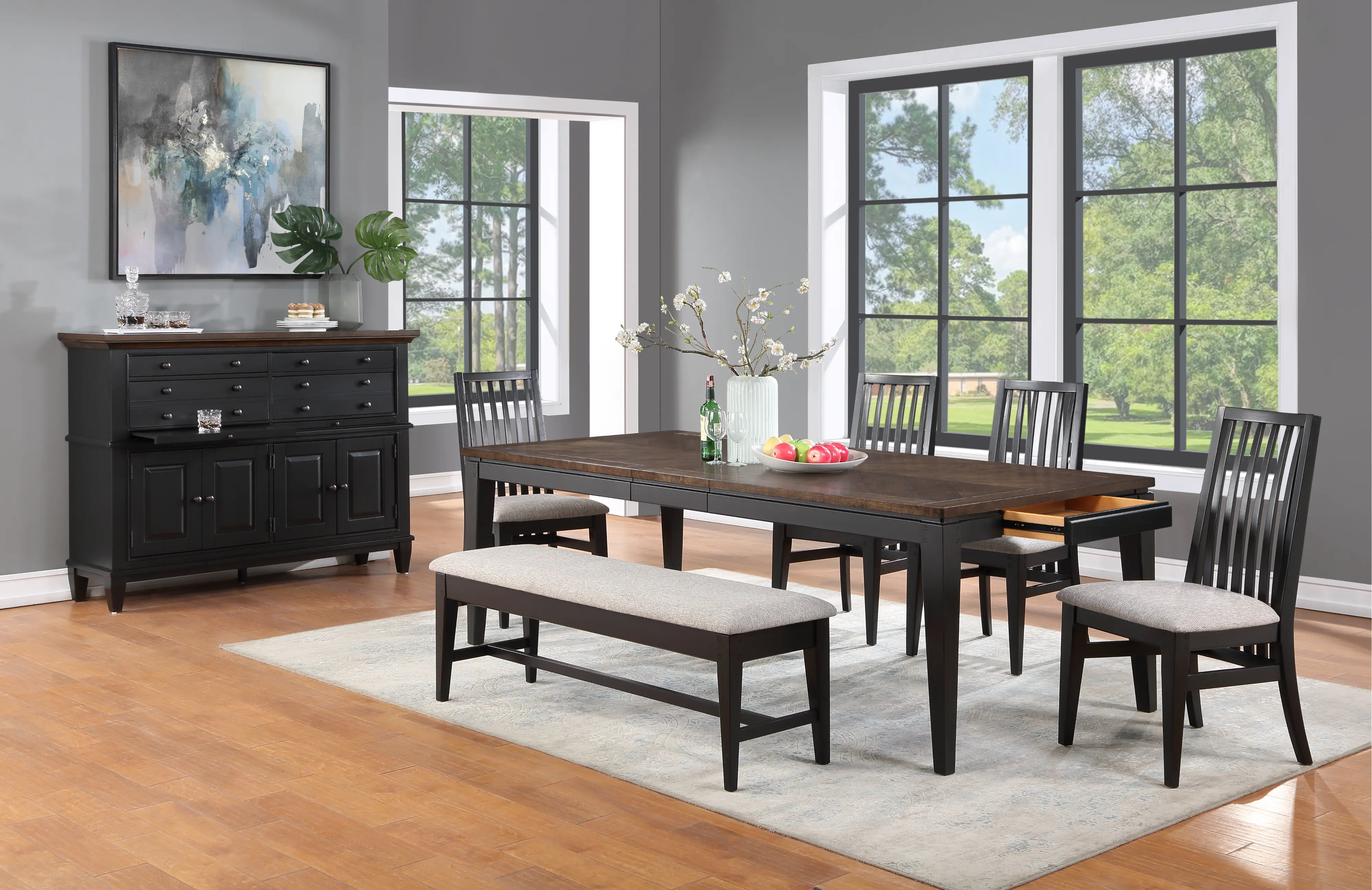 Lakeside Black 6 Piece Dining Room Set