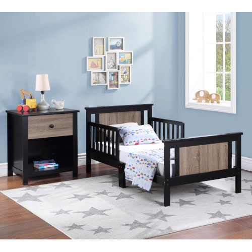 Connelly Reversible Panel Toddler Bed Black/Vintag...