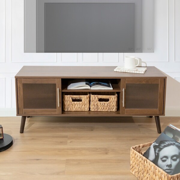 StorageWorks Wood TV Stand for TVs up to 55