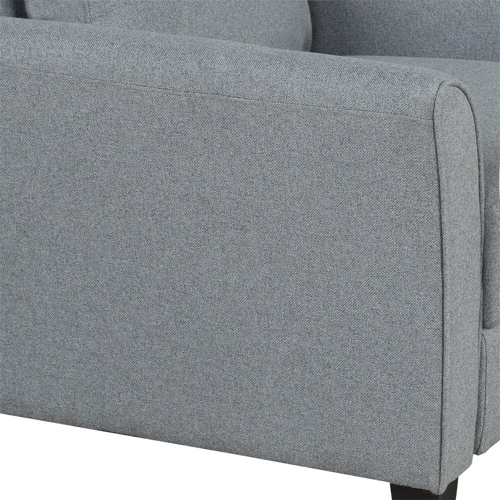 Living Room Linen Fabric Sofa Set  Single Sofa   Loveseat Sofa