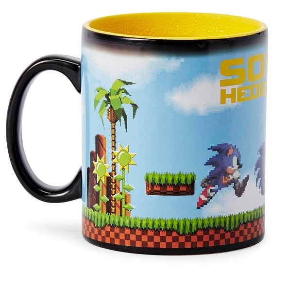 Just Funky Sonic The Hedgehog Heat Changing 16 bit Ceramic Coffee Mug Holds 16 Ounces