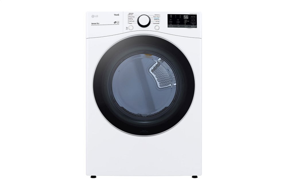 Lg DLE3600W 7.4 Cu. Ft. Ultra Large Capacity Smart Wi-Fi Enabled Front Load Electric Dryer With Built-In Intelligence