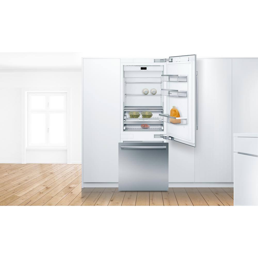 Bosch Benchmark Benchmark Series 30 in. W 16 cu. ft. Built-In Smart Bottom Freezer Refrigerator in Stainless Steel Counter Depth B30BB935SS