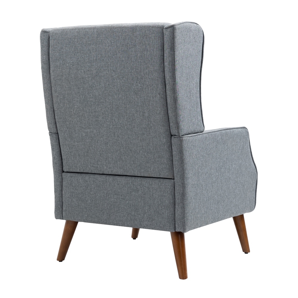 Modern High Back Cotton Linen Accent Chair