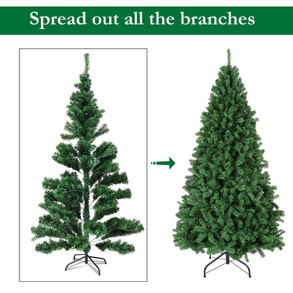 6FT H SpiralShaped Green Artificial Pine Christmas Holiday Tree，Premium Christmas Tree with Metal Base