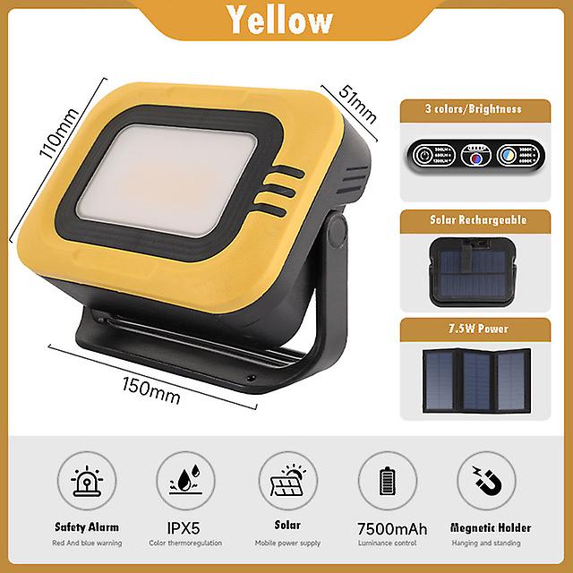 1200lm Solar Camping Light Rechargeable Work Light Powerful Outdoor Fishing Lantern Magnetic Emergency Light 5v2a Fast Charging