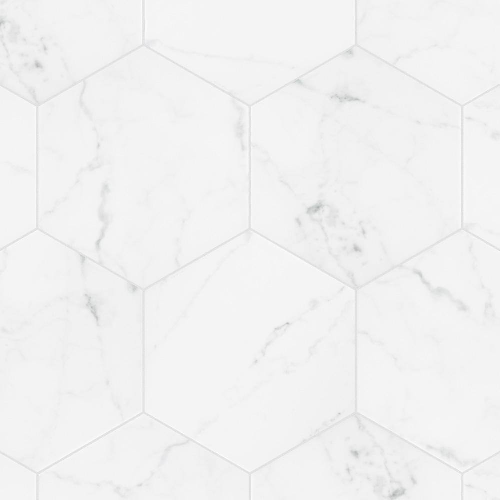 Merola Tile Classico Carrara Hexagon 7 in. x 8 in. Porcelain Floor and Wall Tile (7.5 sq. ft.Case) FEQCRX