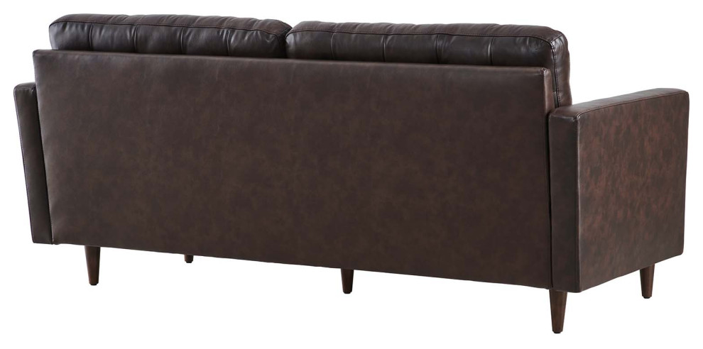 Exalt Tufted Vegan Leather Sofa   Midcentury   Sofas   by Modway  Houzz