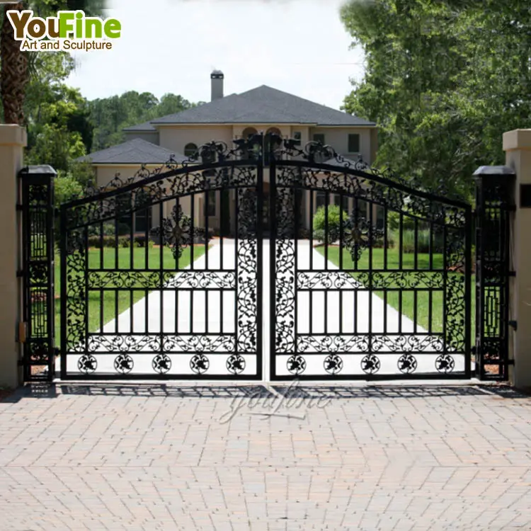 Outdoor Good Price Hot Sale Customized Wrought Iron Pipe Main Design Gate For Sale