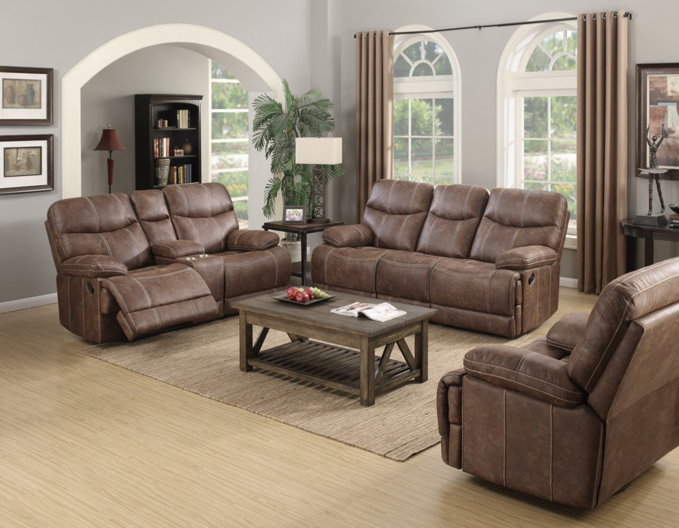 Angie Swivel Recliner Glider  Brown   Contemporary   Gliders   by Lorino Home  Houzz