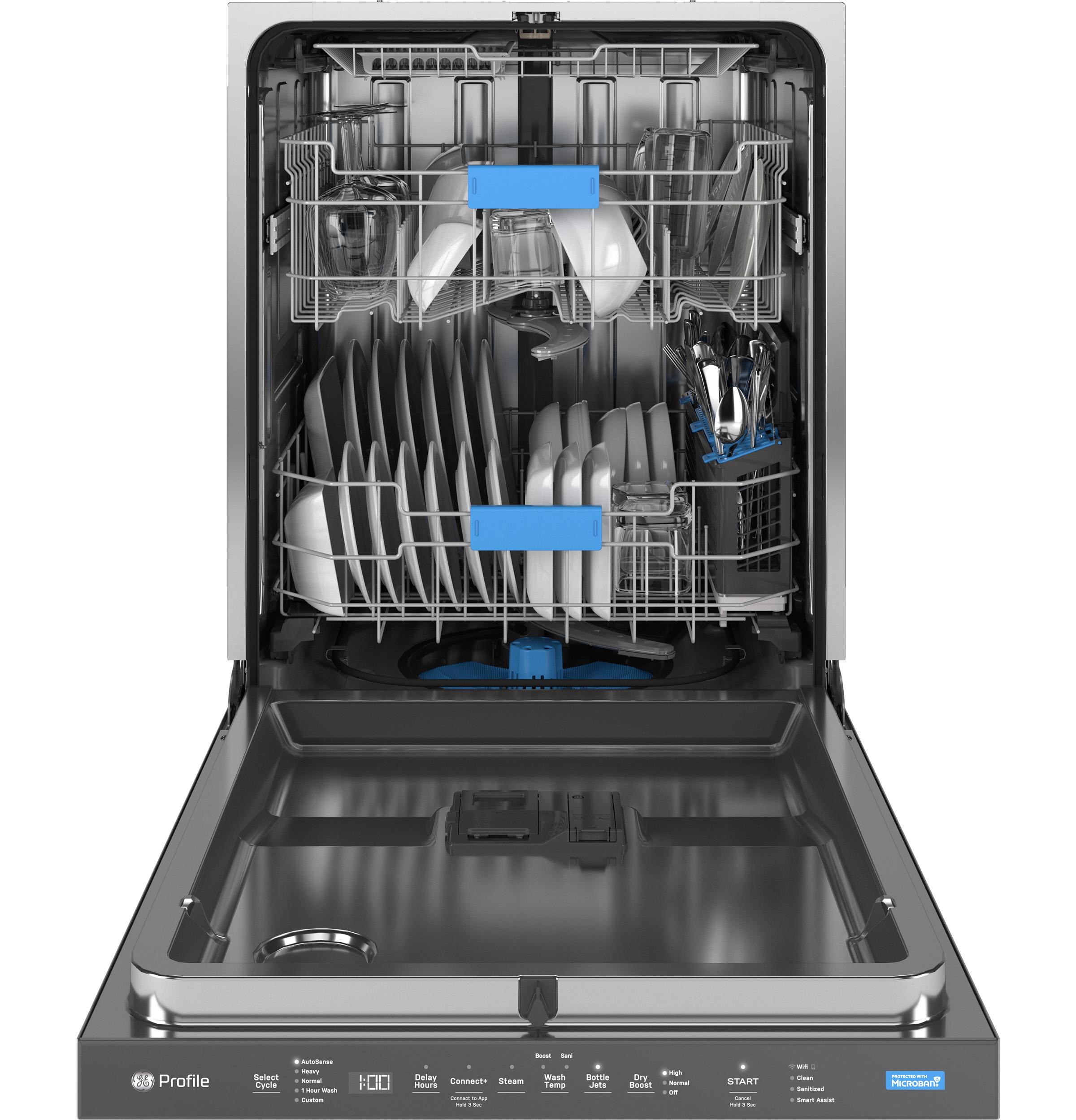 Ge Appliances PDP715SYVFS Ge Profile™ Fingerprint Resistant Top Control With Stainless Steel Interior Dishwasher With Microban™ Antimicrobial Protection With Sanitize Cycle