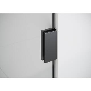 Glass Warehouse Illume 60 in. W x 78 in. H Wall Hinged Frameless Shower Door in Matte Black Finish with Clear Glass GW-WH-60-MB