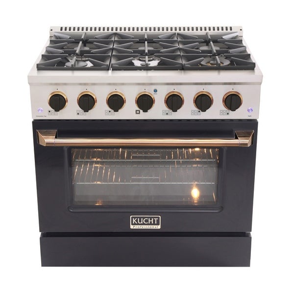 36 in. 5.2 cu. ft. Dual Fuel Range for Propane Gas with Sealed Burners and Convection Oven in Stainless Steel