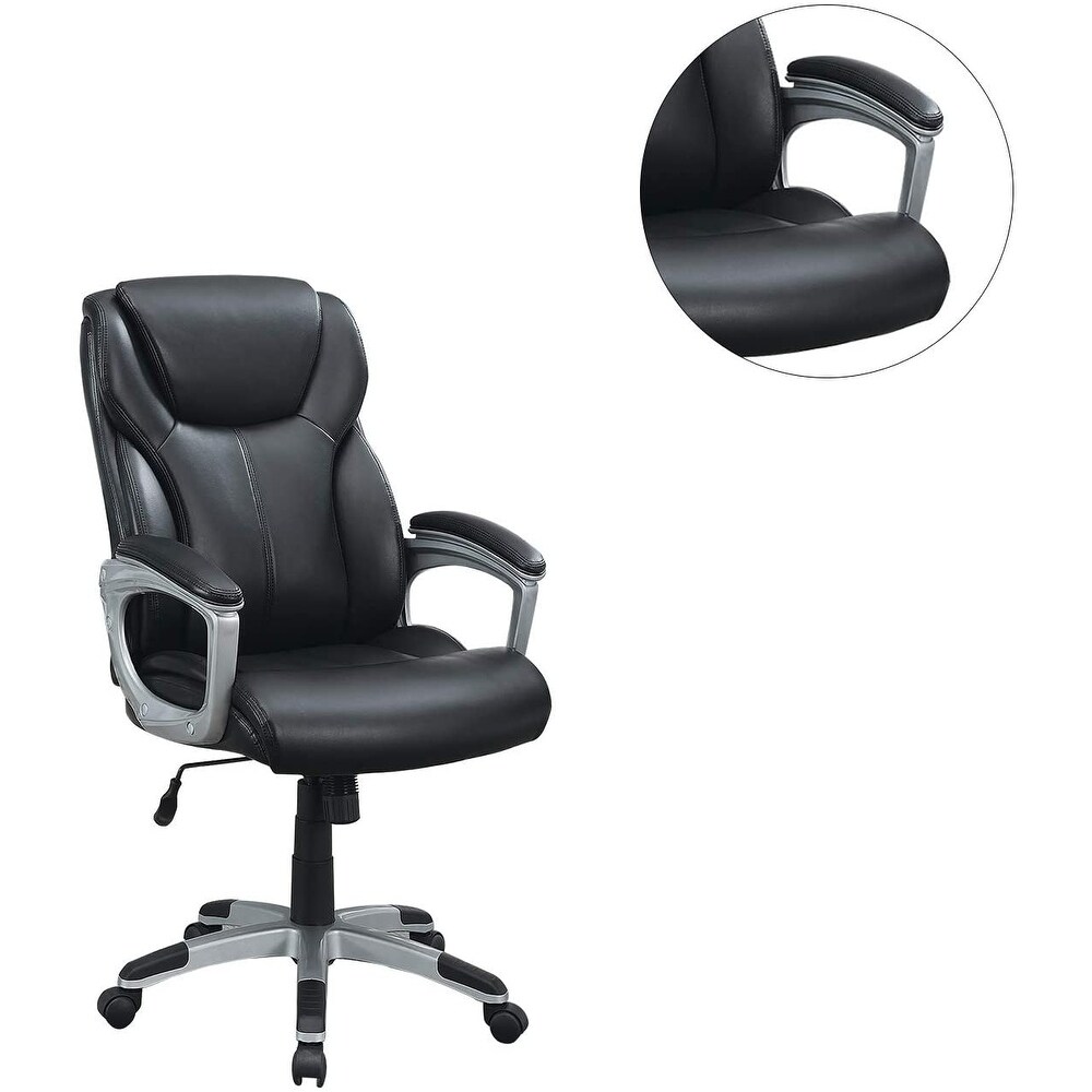 Office High Back Leather Chair Ergonomic Height Adjustable Desk Chair Executive Conference Task Chair with Lumbar Support