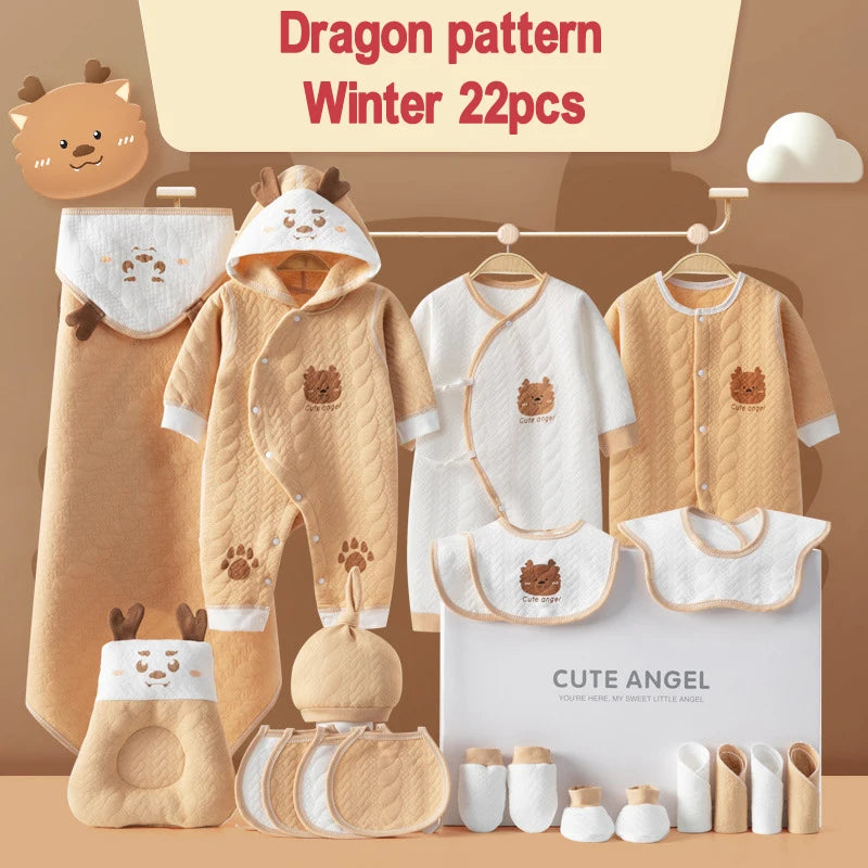 22/24/26 Pieces/0-3Months Newborn Baby Clothing 100% Cotton Kids Clothes Suit Unisex Infant Boys Girls Rabbit Clothing Set