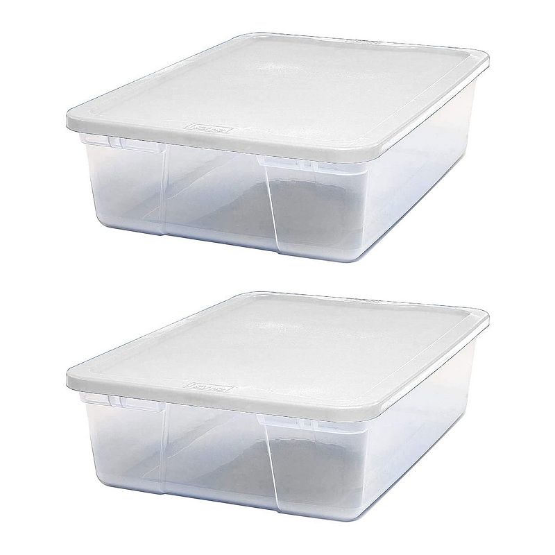 Homz 28 Qt Snaplock Clear Plastic Storage Container Bin with Secure Lid， 4 Pack