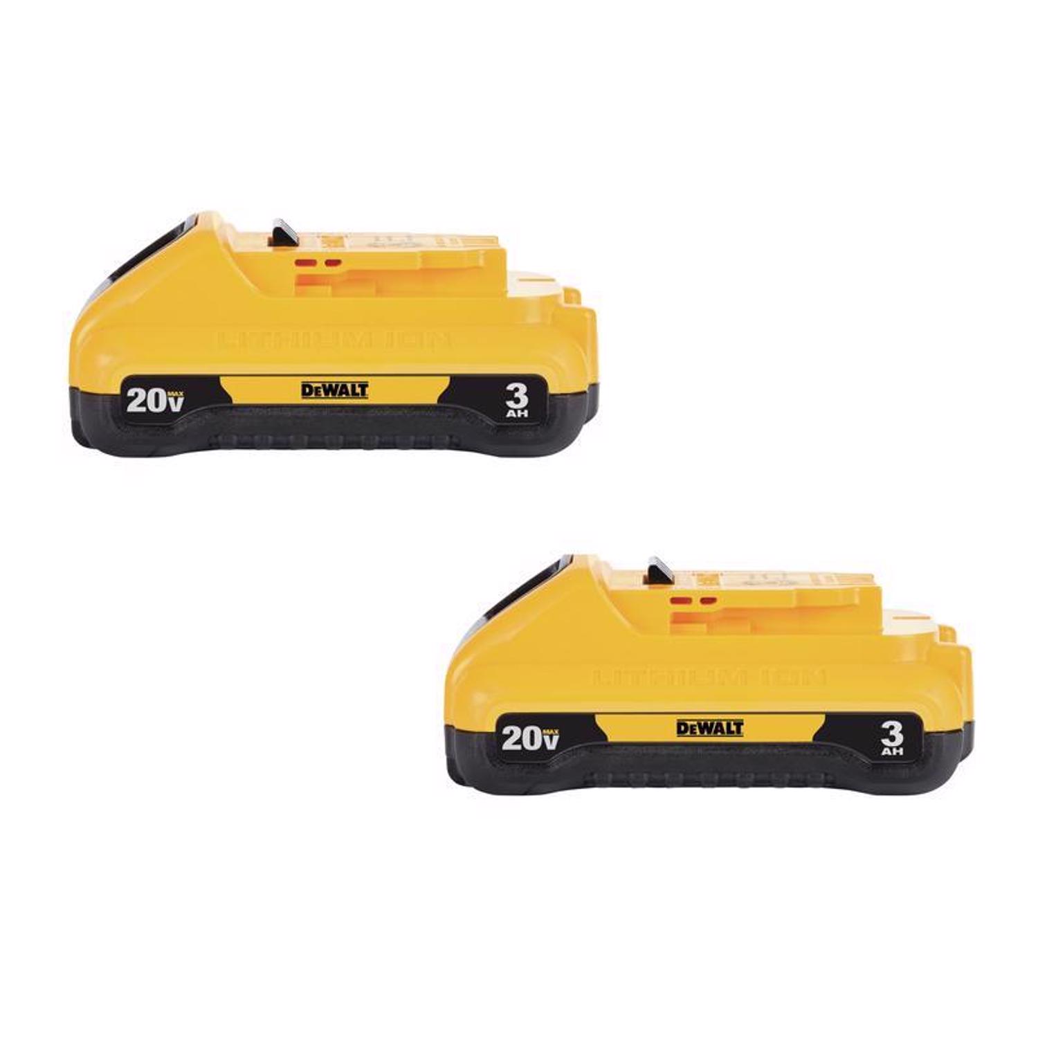 DW 20V MAX DCB230-2 3 Ah Lithium-Ion Compact Battery Pack 2 pc