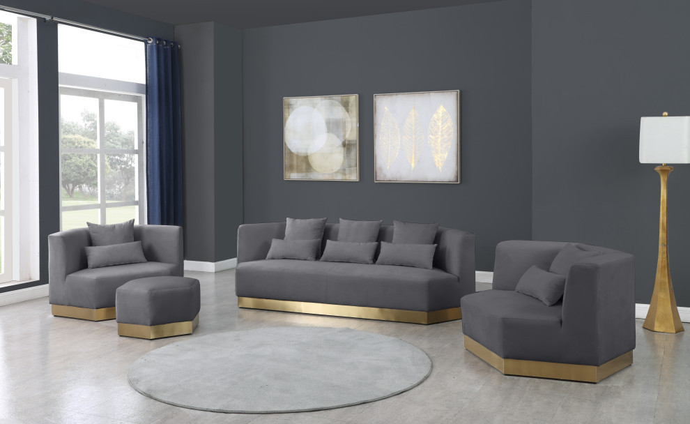 Marquis Velvet Upholstered Set   Contemporary   Sofas   by Meridian Furniture  Houzz