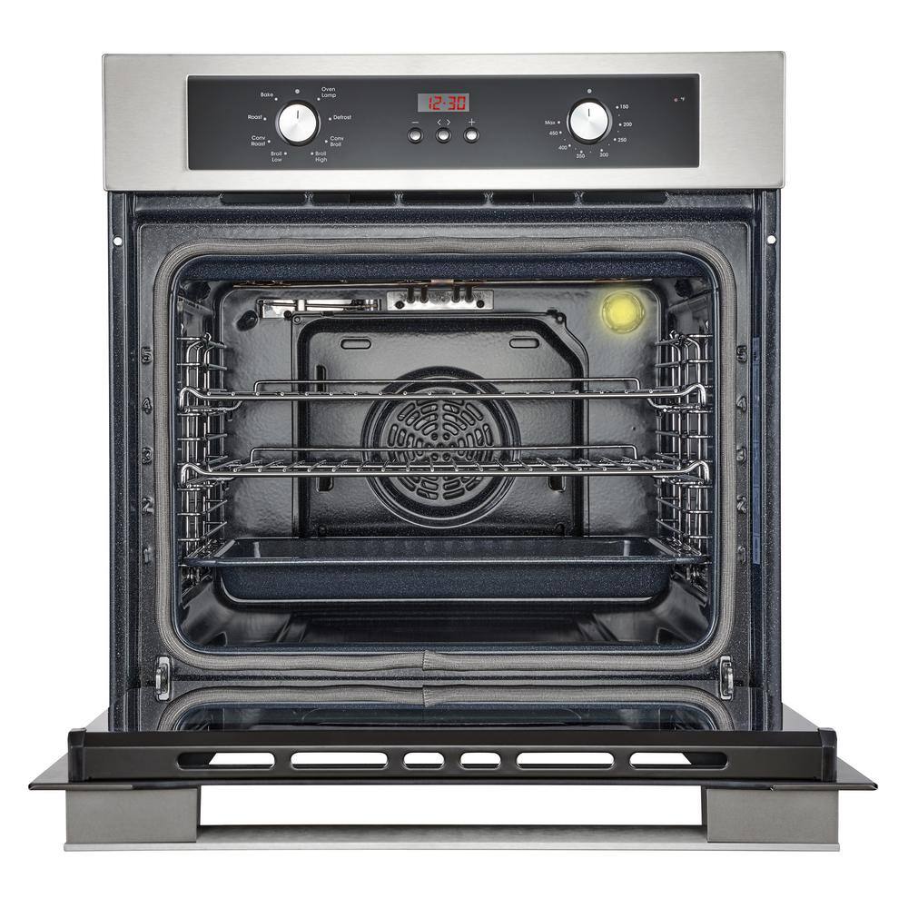 Cosmo 24 in. 2.5 cu. ft. Single Electric Wall Oven with 8 Functions and True European Convection in Stainless Steel C51EIX