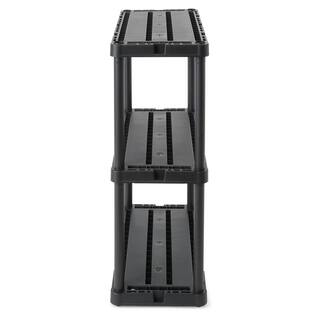 GRACIOUS LIVING 3 Shelf Knect-A-Shelf Solid Light Duty Storage Unit Black 3Pack 3 x 91082-1C