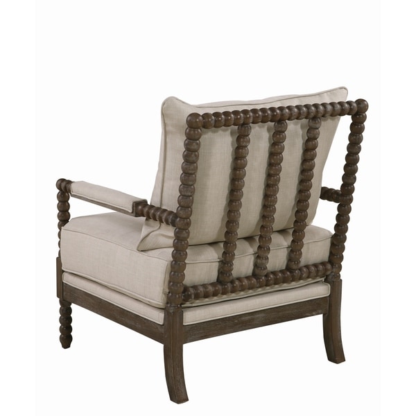 Coaster Furniture Blanchett Beige and Natural Cushion Back Accent Chair