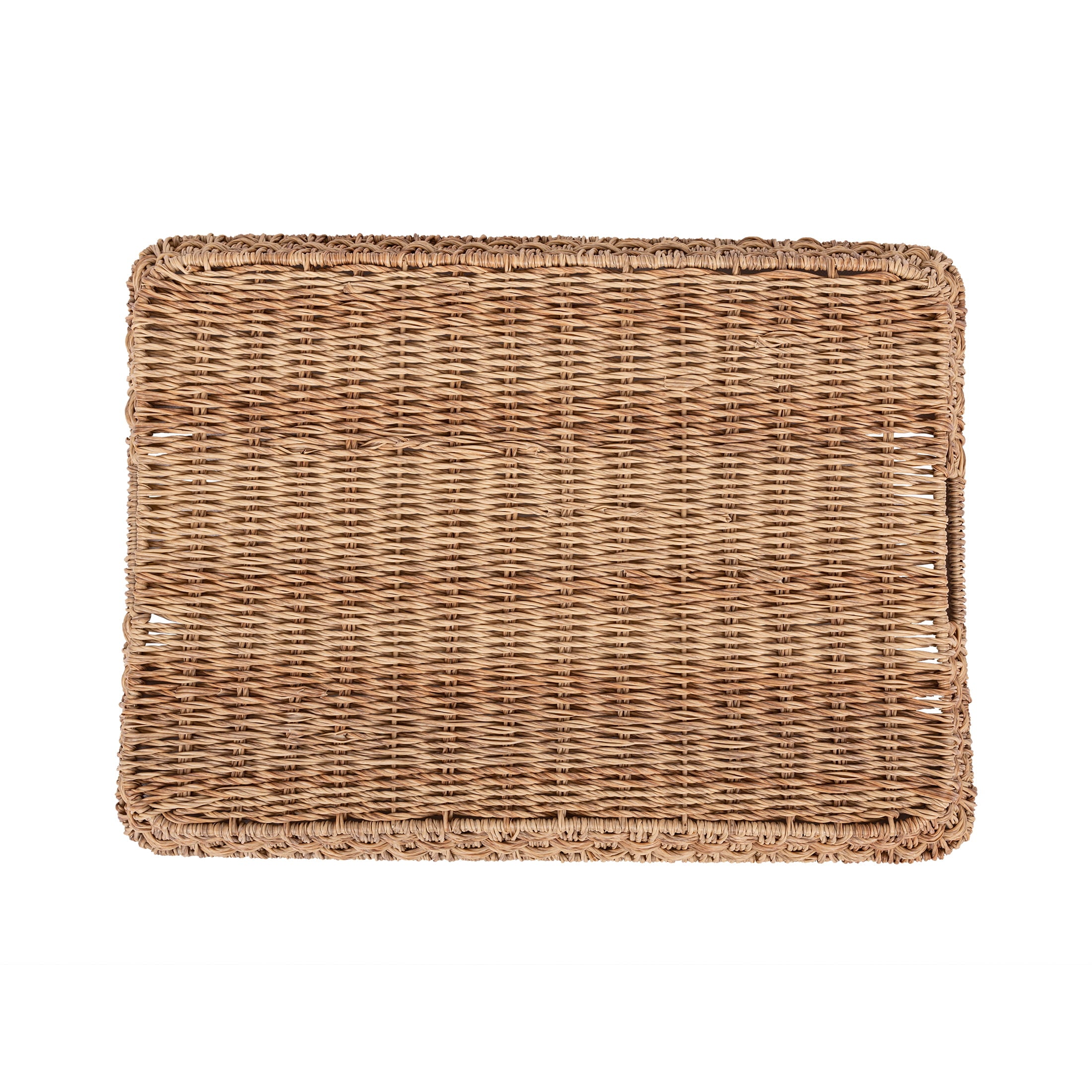 Better Homes and Gardens- Beige Rectangle Rattan Serving Tray， 21x15