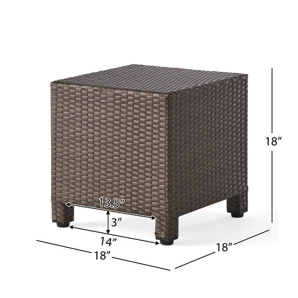 Clean Cube Shape Wicker Coffee Table