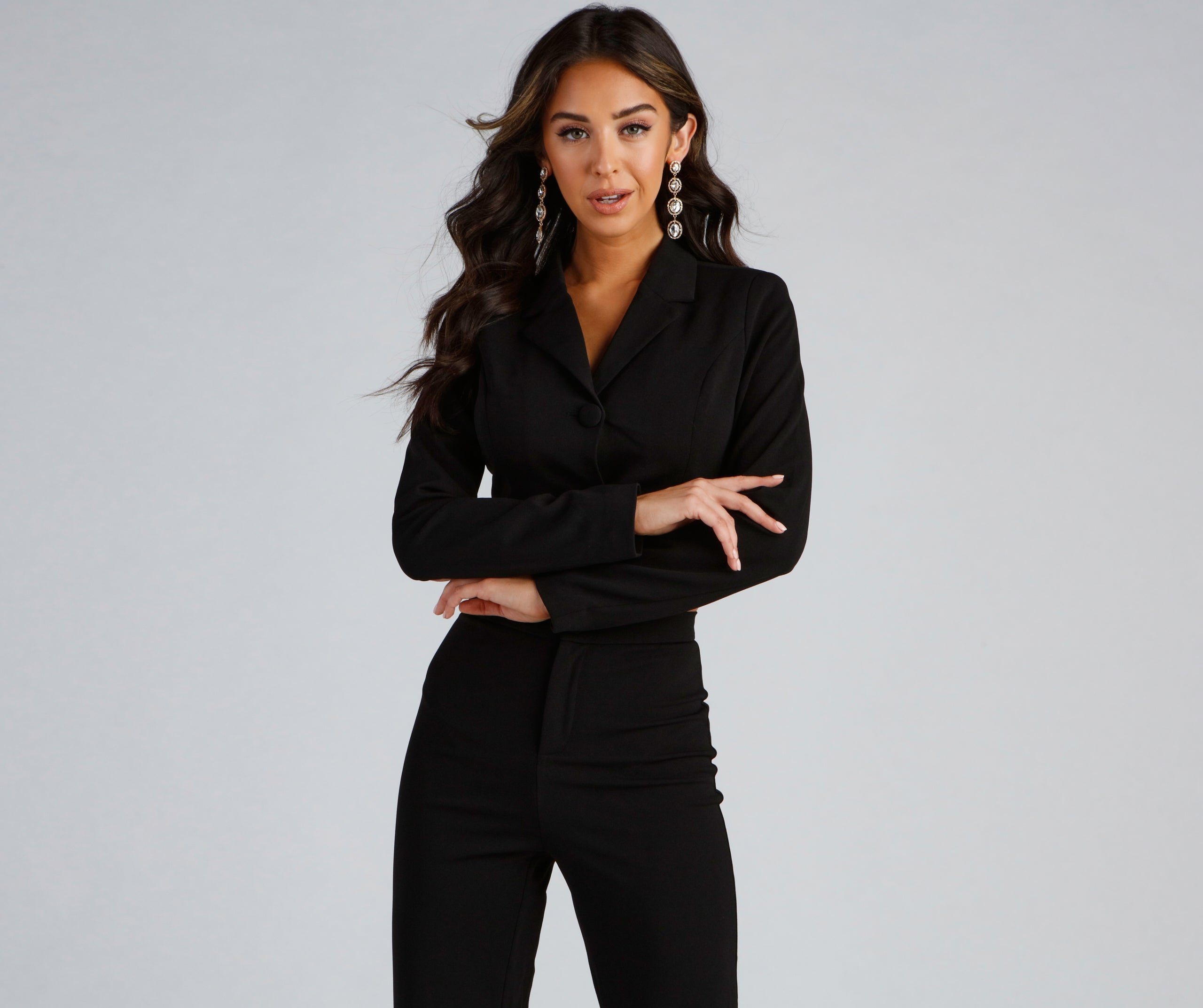 Major Boss Babe Cropped Crepe Blazer