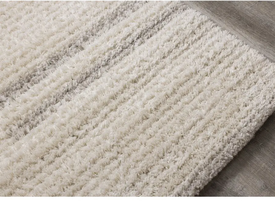 Rondo 5 x 8 Striped Cream Shag Rug