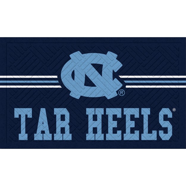 Evergreen Ncaa North Carolina Tar Heels Embossed Mat Cross Hatch Indoor And Outdoor Doormat