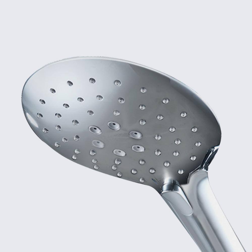 Aurora Decor ACAD 3-Spray Patterns with 1.8 GPM 5 in. Wall Mounted Handheld Shower Head with hose in Chrome DSFMSHD2B11BN