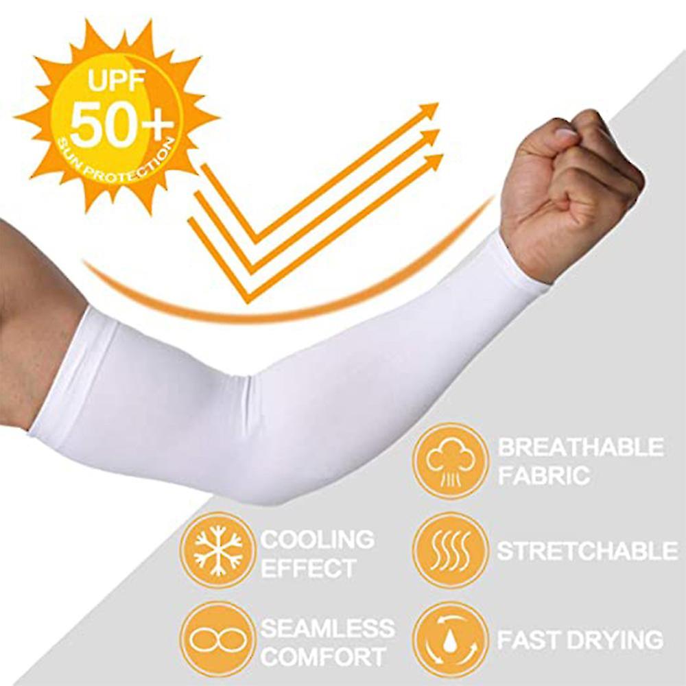 2 Pairs Cooling Arm Sleeves For Men Women， Uv Protective， Tattoo Cover Up