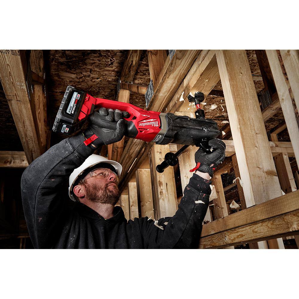 MW M18 FUEL 18-Volt Lithium-Ion Brushless Cordless GEN 2 SUPER HAWG 716 in. Right Angle Drill w9pc PACKOUT Hole Saw Kit 2811-20-49-56-9295