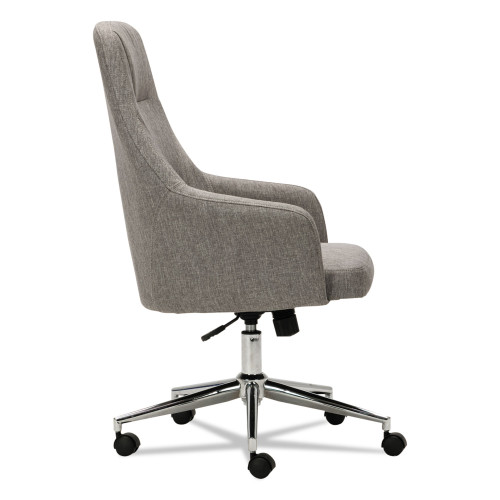 Alera Captain Series High-Back Chair， Supports Up to 275 lb， 17.1 to 20.1 Seat Height， Gray Tweed Seat/Back， Chrome Base (CS4151)