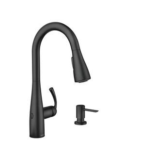 MOEN Essie Touchless Single-Handle Pull-Down Sprayer Kitchen Faucet with MotionSense Wave and Power Clean in Matte Black 87014EWBL