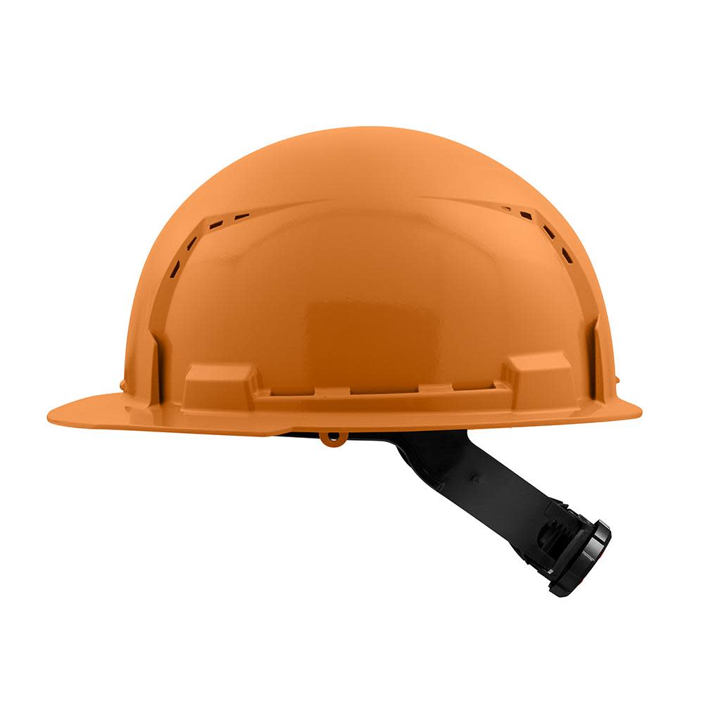 Milwaukee Orange Front Brim Vented Hard Hat with 4pt Ratcheting Suspension Type 1 Class C ;