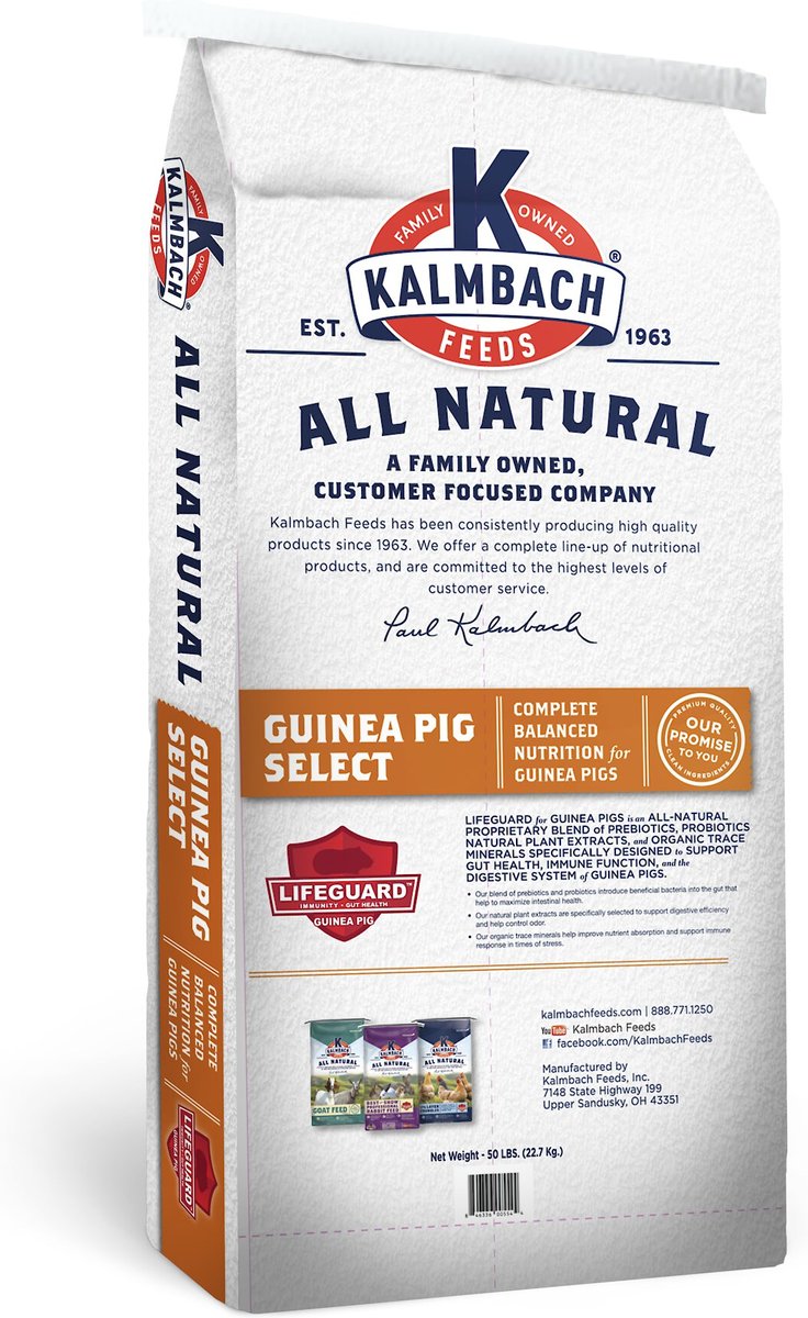 Kalmbach Feeds All Natural Guinea Pig Select Food， 50-lb bag