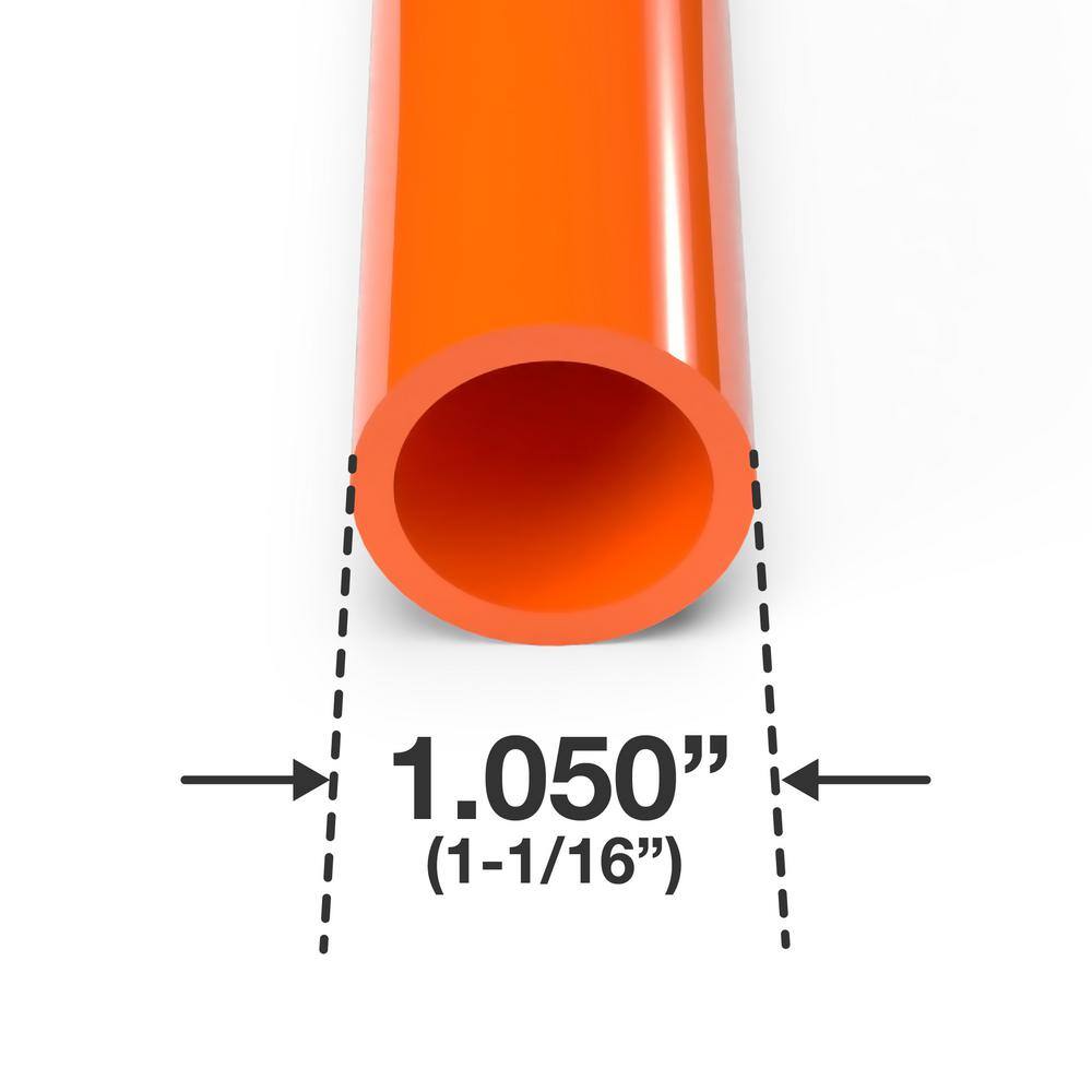 Formufit 34 in. x 5 ft. Orange Furniture Grade Schedule 40 PVC Pipe (2-Pack) P034FGP-OR-5x2