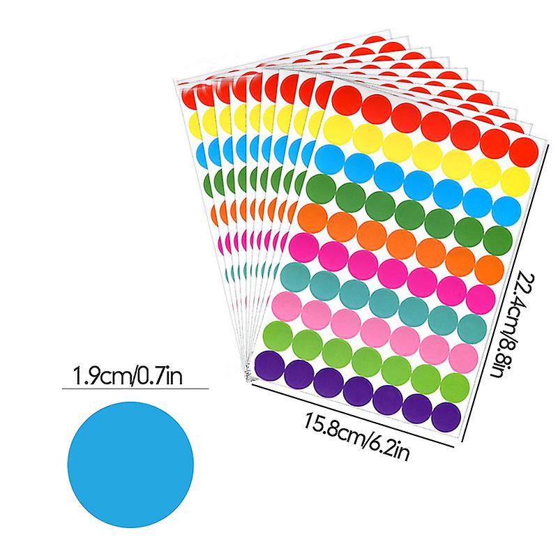 700PCS Color Dot Stickers 10 Color Style Circular Stickers，Dot Color Coded Labels，Price Stickers，Color Coded Stickers，Suitable for Office Classroom