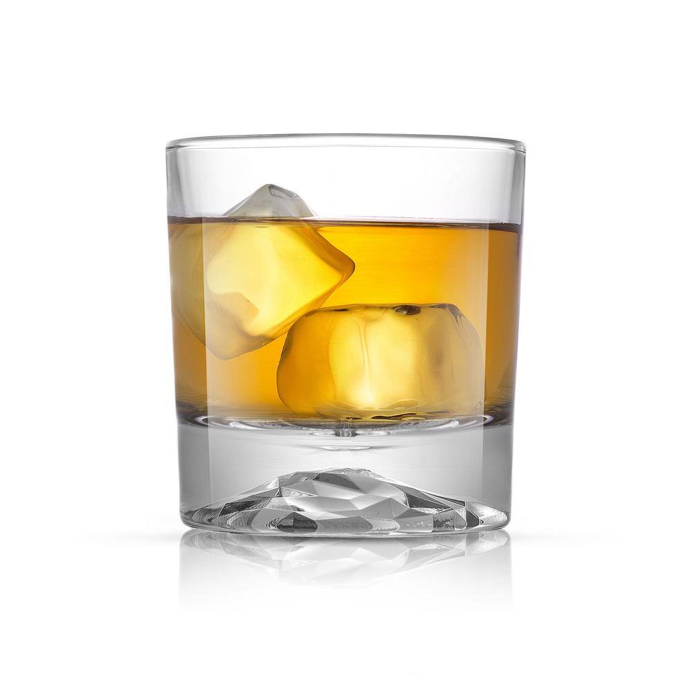 JoyJolt Radiant 10 oz. Mountain Clear Lead Free Crystal Double Old Fashion Set (Set of 4) JC102129