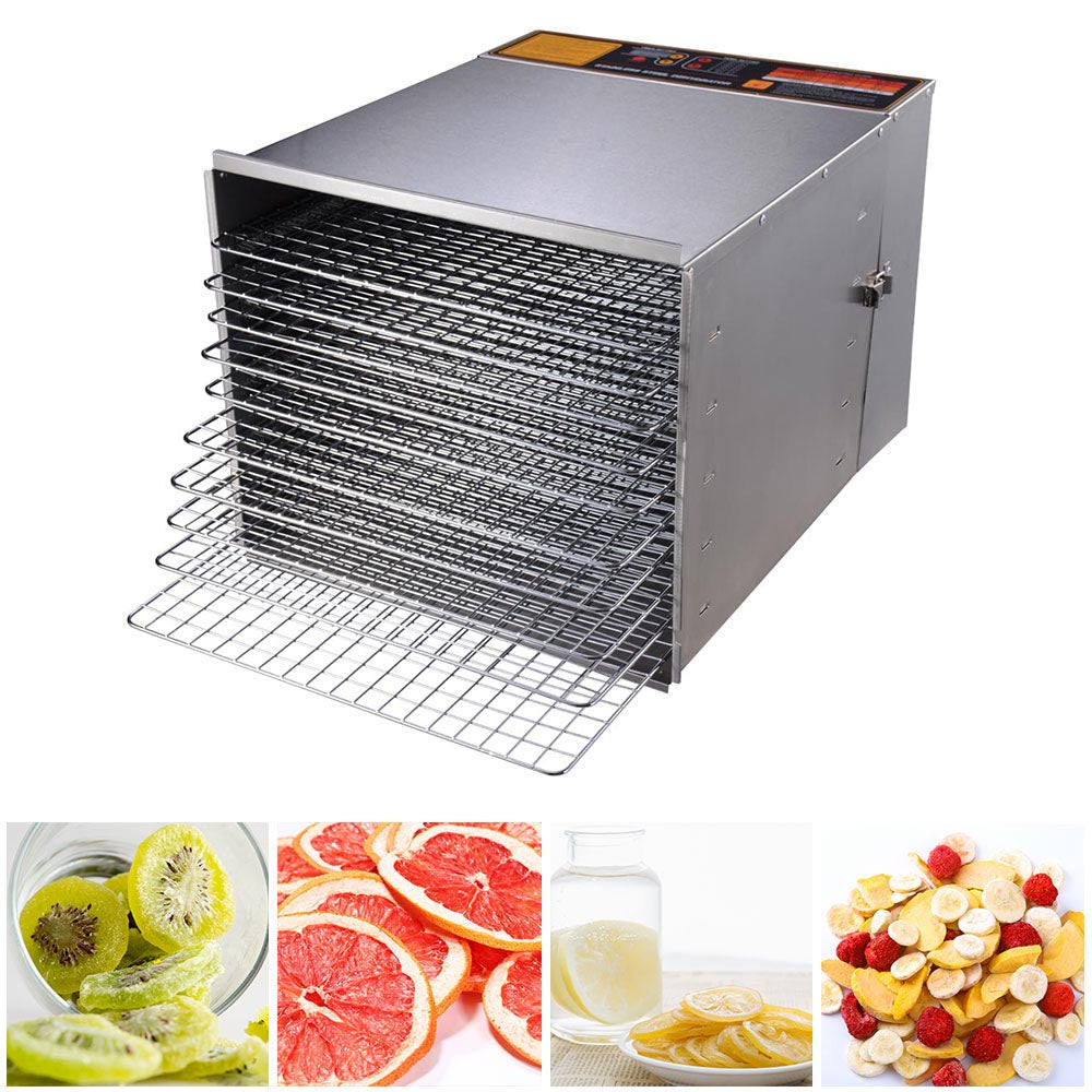 Yescom Food Dehydrator 10-Tray Stainless Steel Commercial 1200w