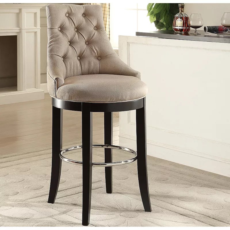 Baxton Studio Harmony  Button Tufted Bar Stool